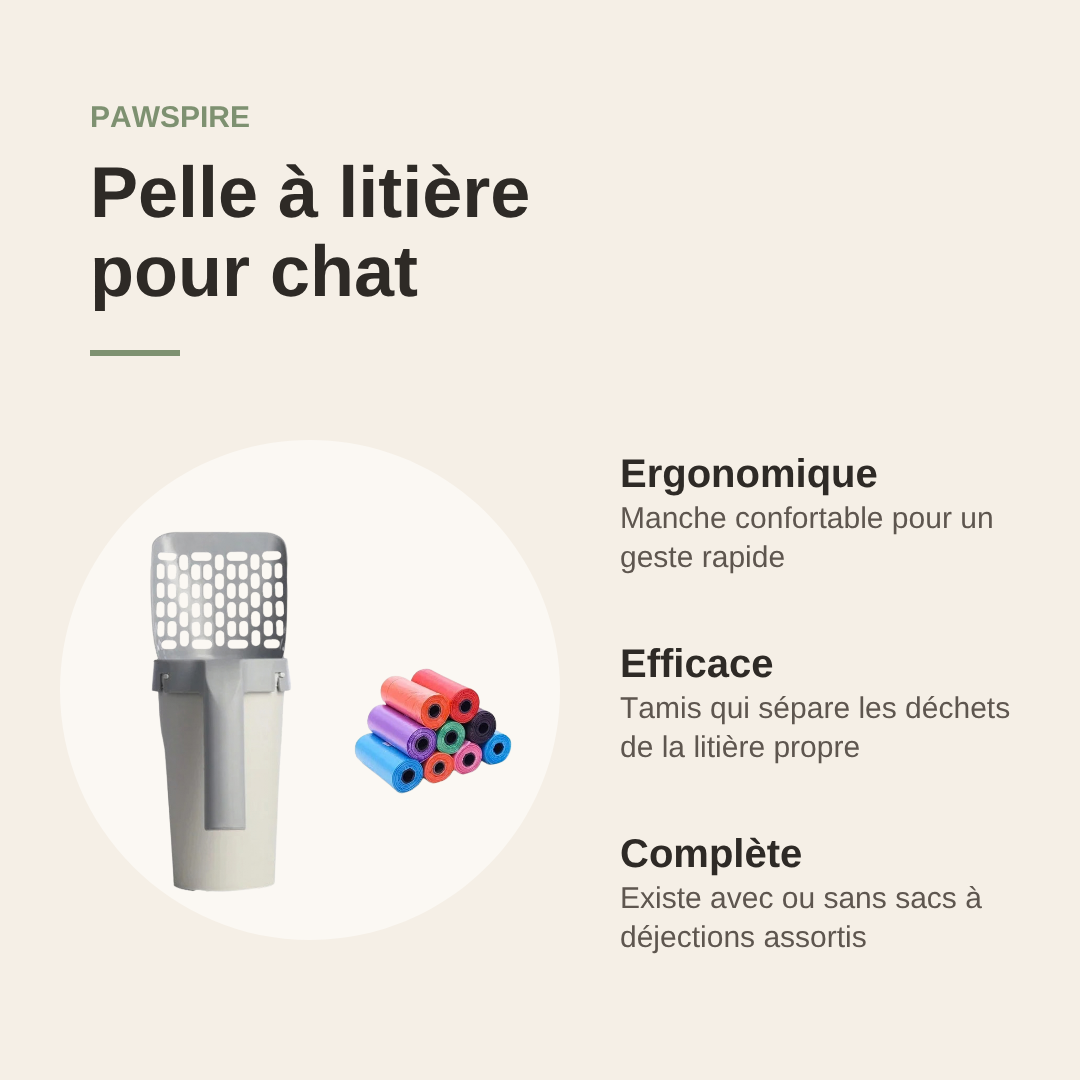 Pelle à litière pour chat Pawspire, avantages