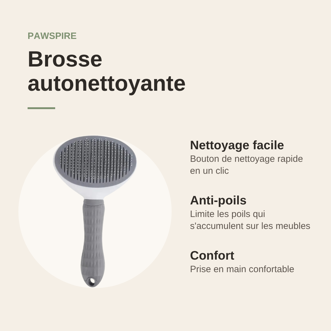 Brosse de toilettage autonettoyante Pawspire, avantages