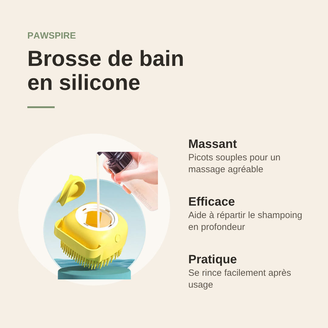 Brosse de bain en silicone Pawspire, image principale
