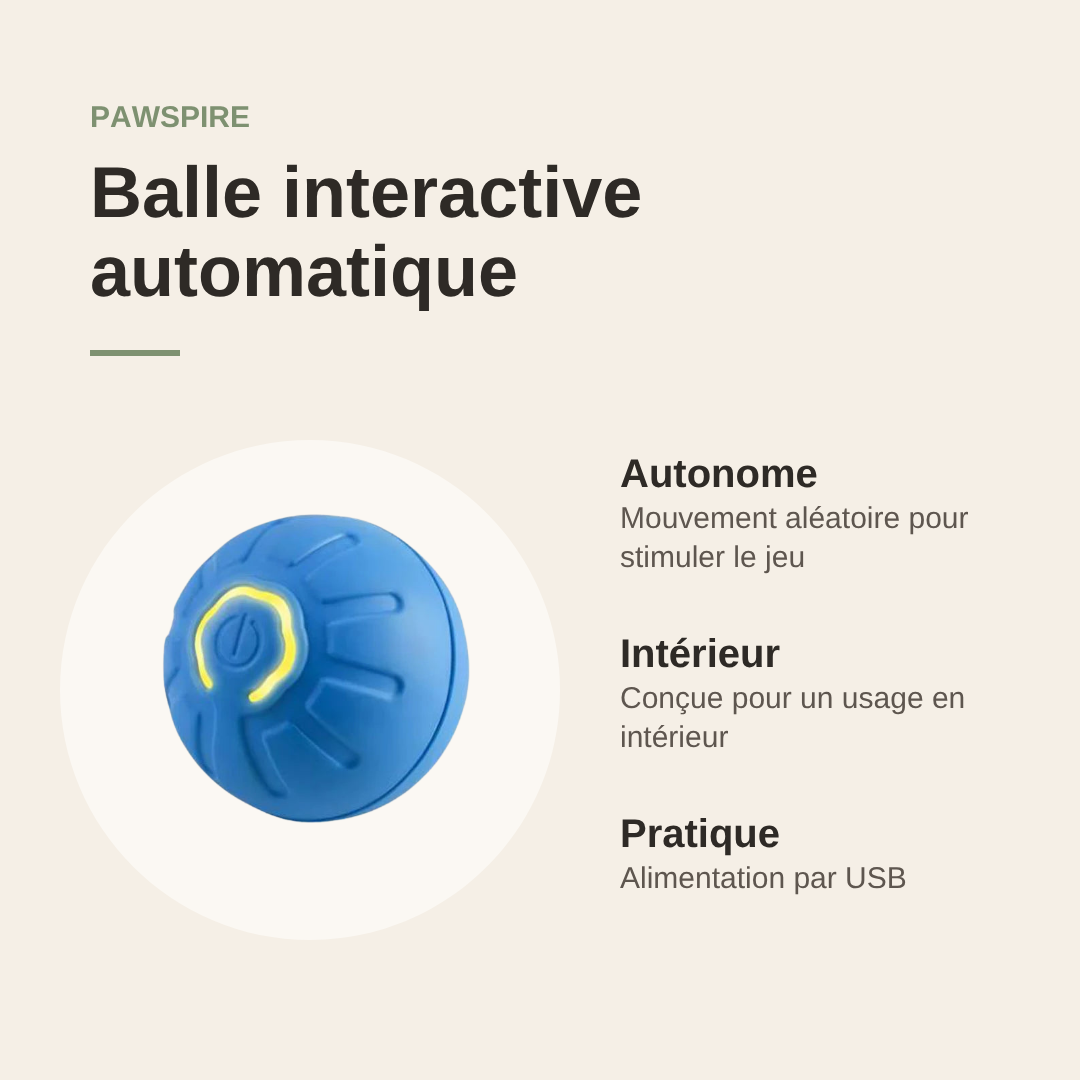 Balle interactive automatique Pawspire, avantages