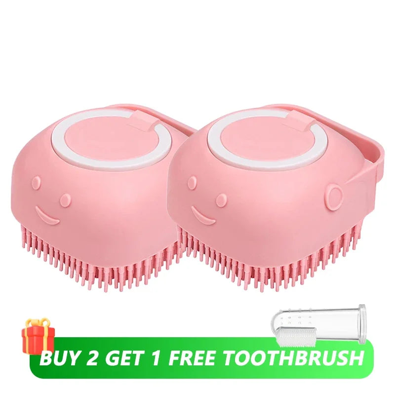 Brosse de bain en silicone pour chien et chat