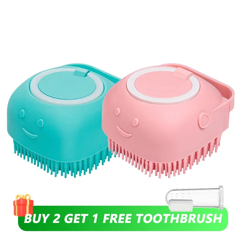 Brosse de bain en silicone pour chien et chat