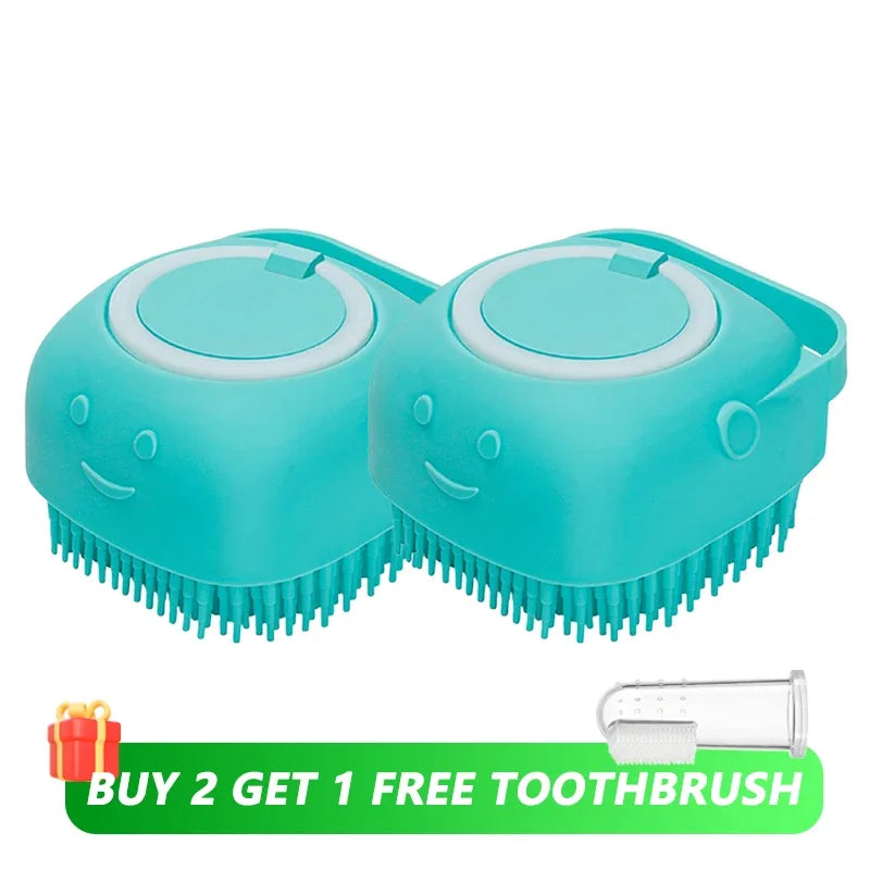 Brosse de bain en silicone pour chien et chat