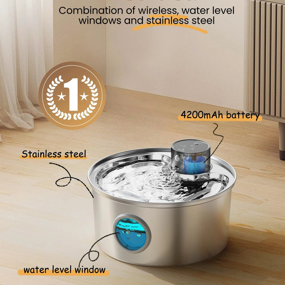 Automatic Stainless Steel Cat Water Fountain