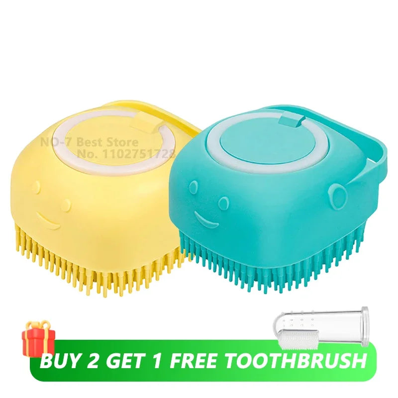 Brosse de bain en silicone pour chien et chat