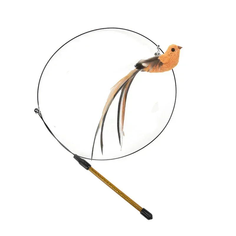 Vibrant Peacock Feather Cat Toy – Pawspire