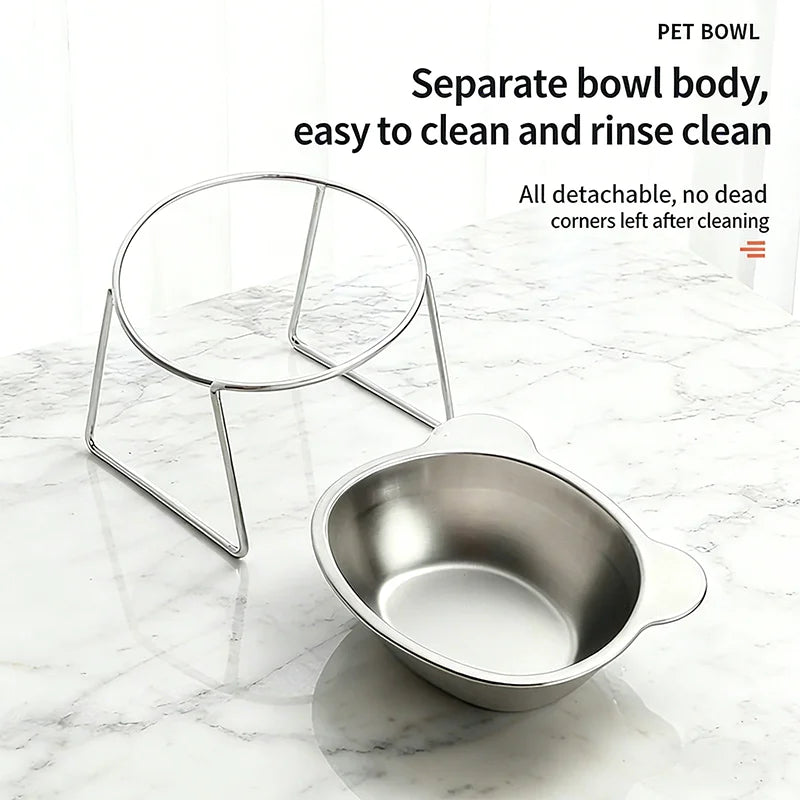 Elevated Stainless Steel Cat Bowl