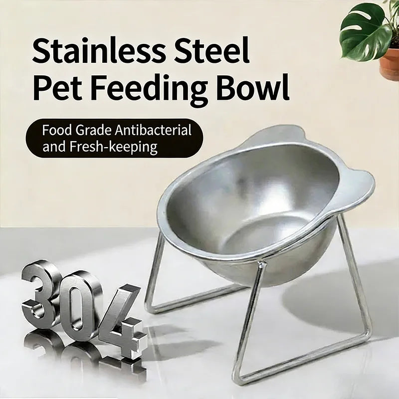 Elevated Stainless Steel Cat Bowl