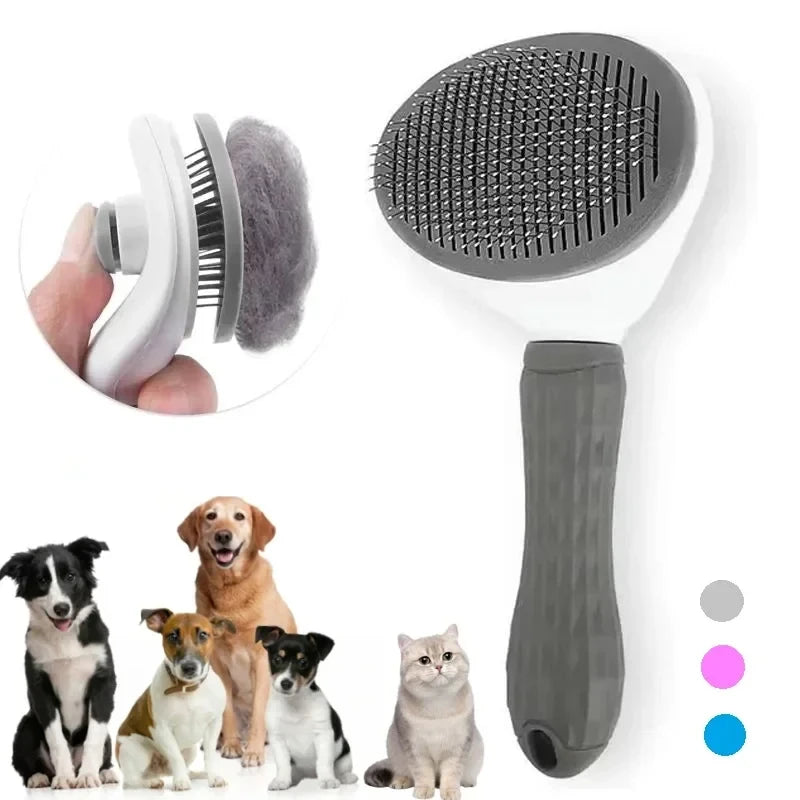 Brosse de toilettage autonettoyante pour chien et chat
