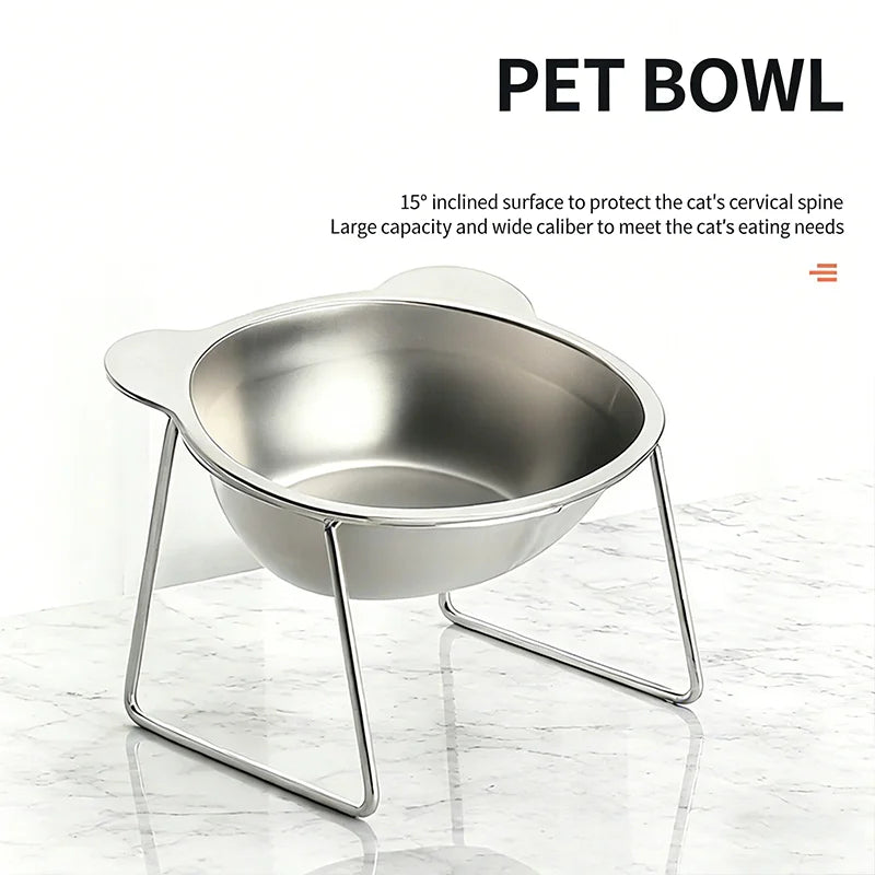 Elevated Stainless Steel Cat Bowl