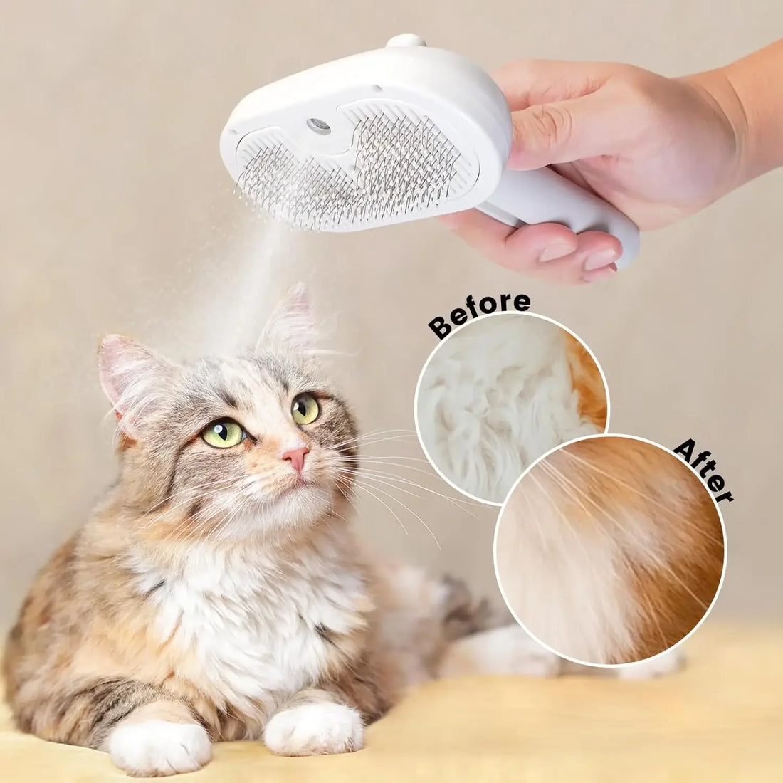 Brosse de toilettage à vapeur pour chien et chat