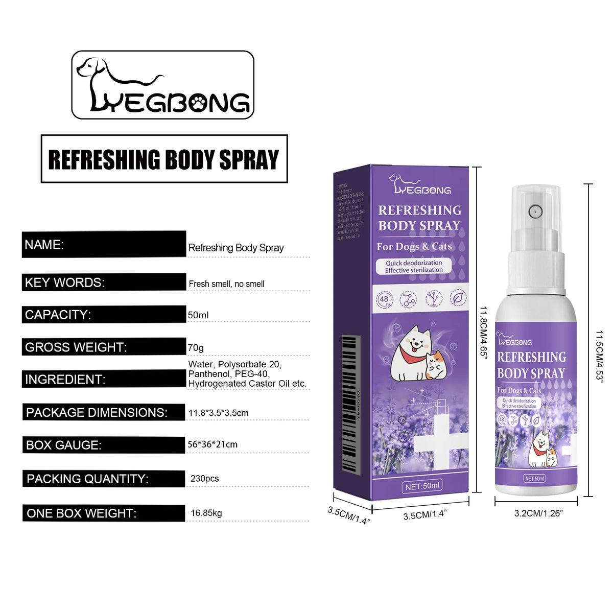 50ml Long Lasting Pet Odor Eliminator Spray – Pawspire