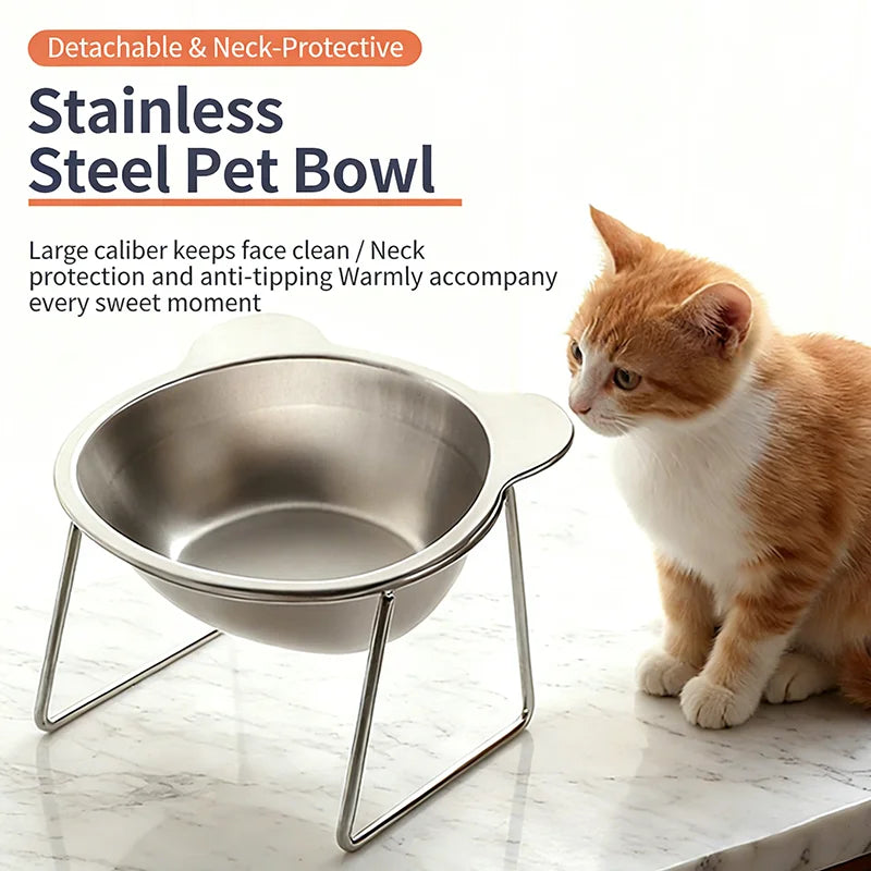 Elevated Stainless Steel Cat Bowl