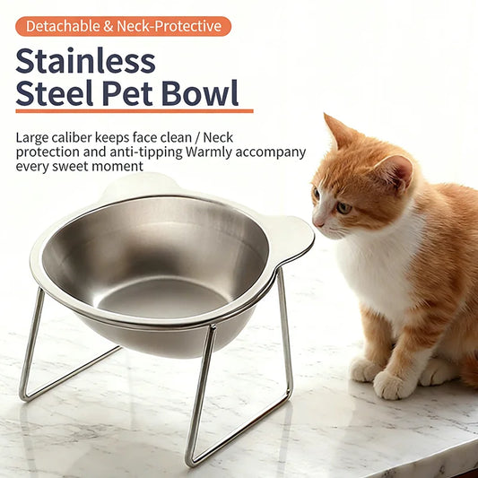 Elevated Stainless Steel Cat Bowl