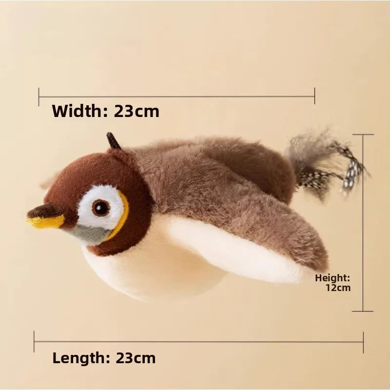 Interactive Flapping Plush Bird Cat Toy – Pawspire