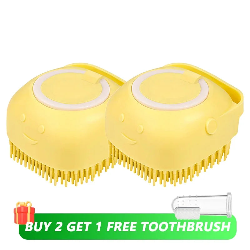 Brosse de bain en silicone pour chien et chat