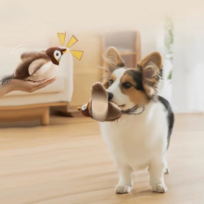 Interactive Flapping Plush Bird Cat Toy – Pawspire