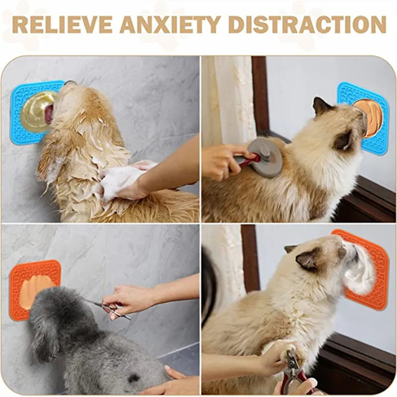 Surface texturée du tapis de léchage pour animaux