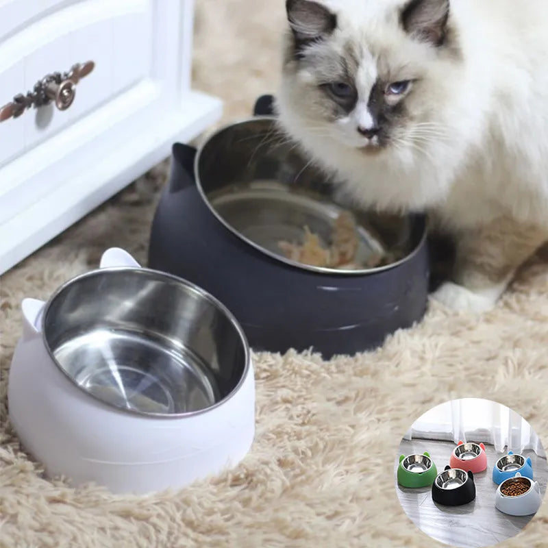 Gamelle inclinée à 15° en inox antidérapante pour chien et chat
