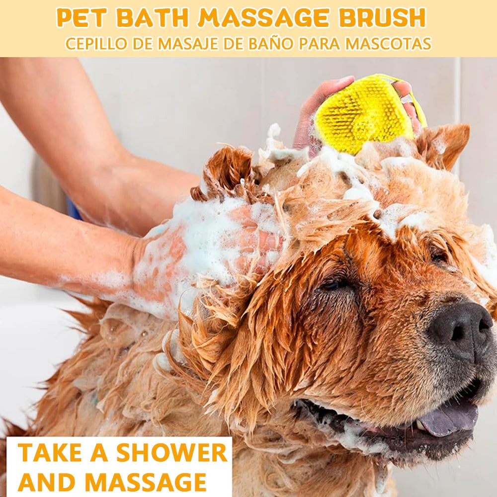 Brosse de bain en silicone pour chien et chat