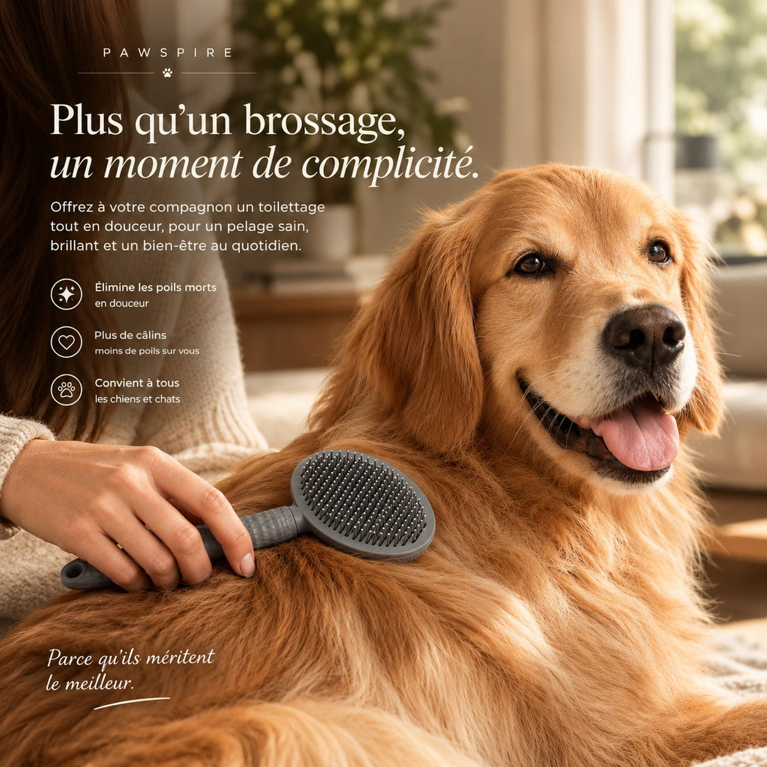 Brosse de toilettage autonettoyante Pawspire, image principale