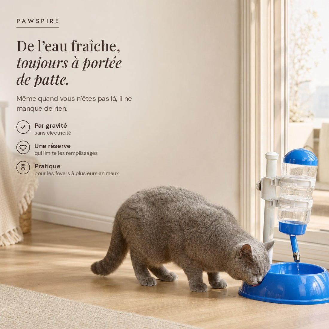 Gamelle à eau automatique 2-en-1 Pawspire, image principale