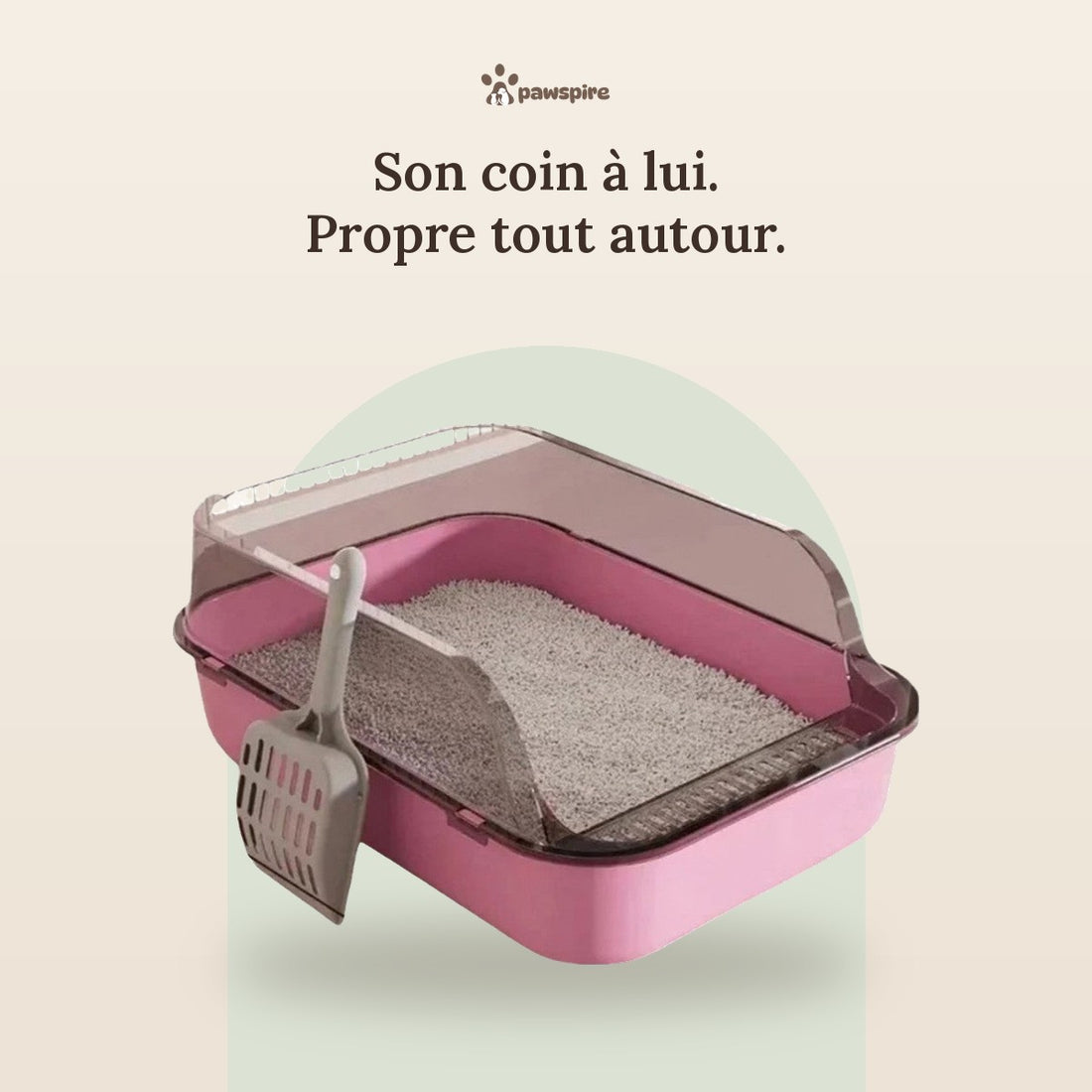 Bac à litière semi-fermé Pawspire, image principale