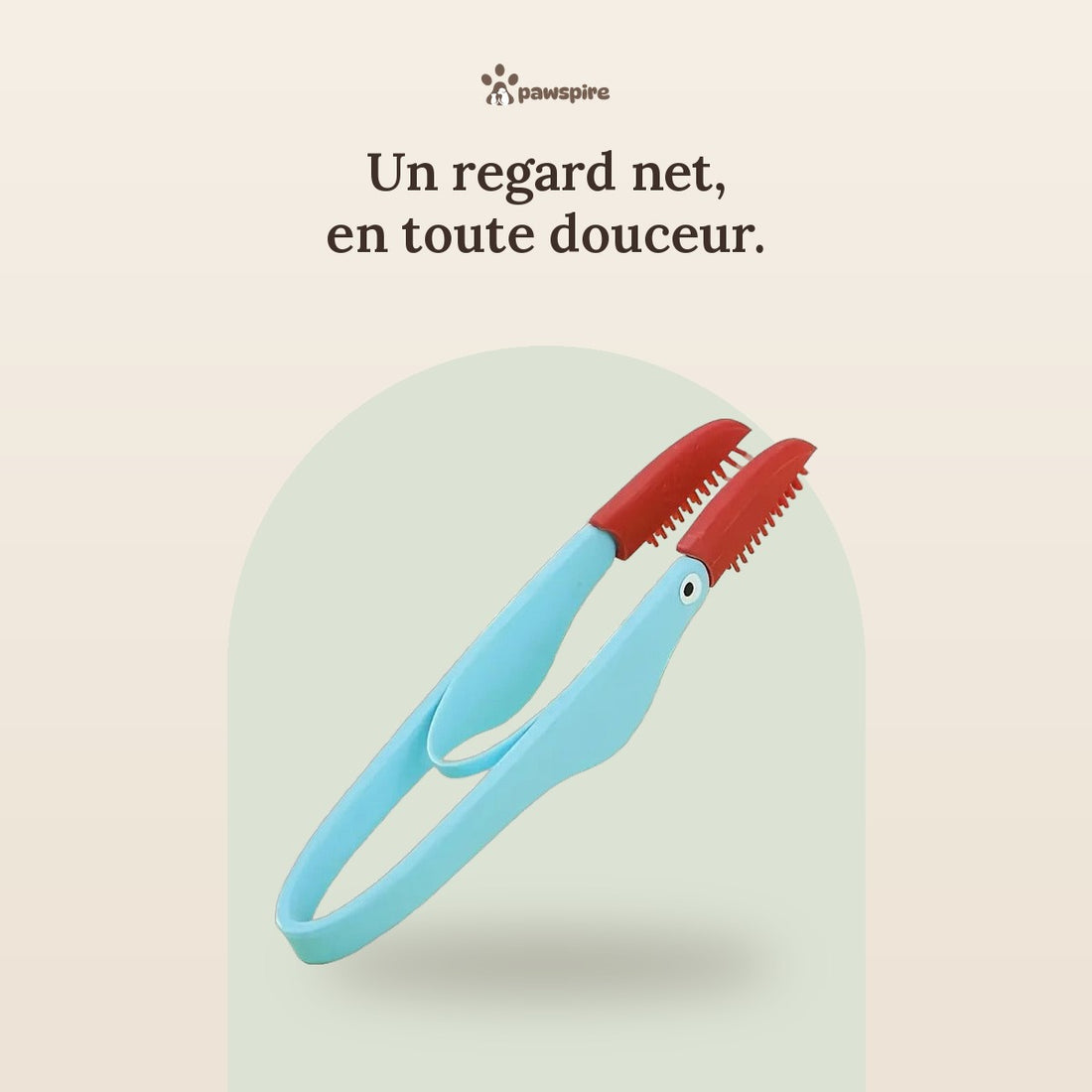 Peigne pince traces de larmes Pawspire, coloris bleu