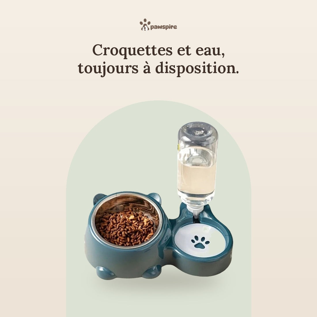 Distributeur de croquettes et d'eau par gravité Pawspire, image principale