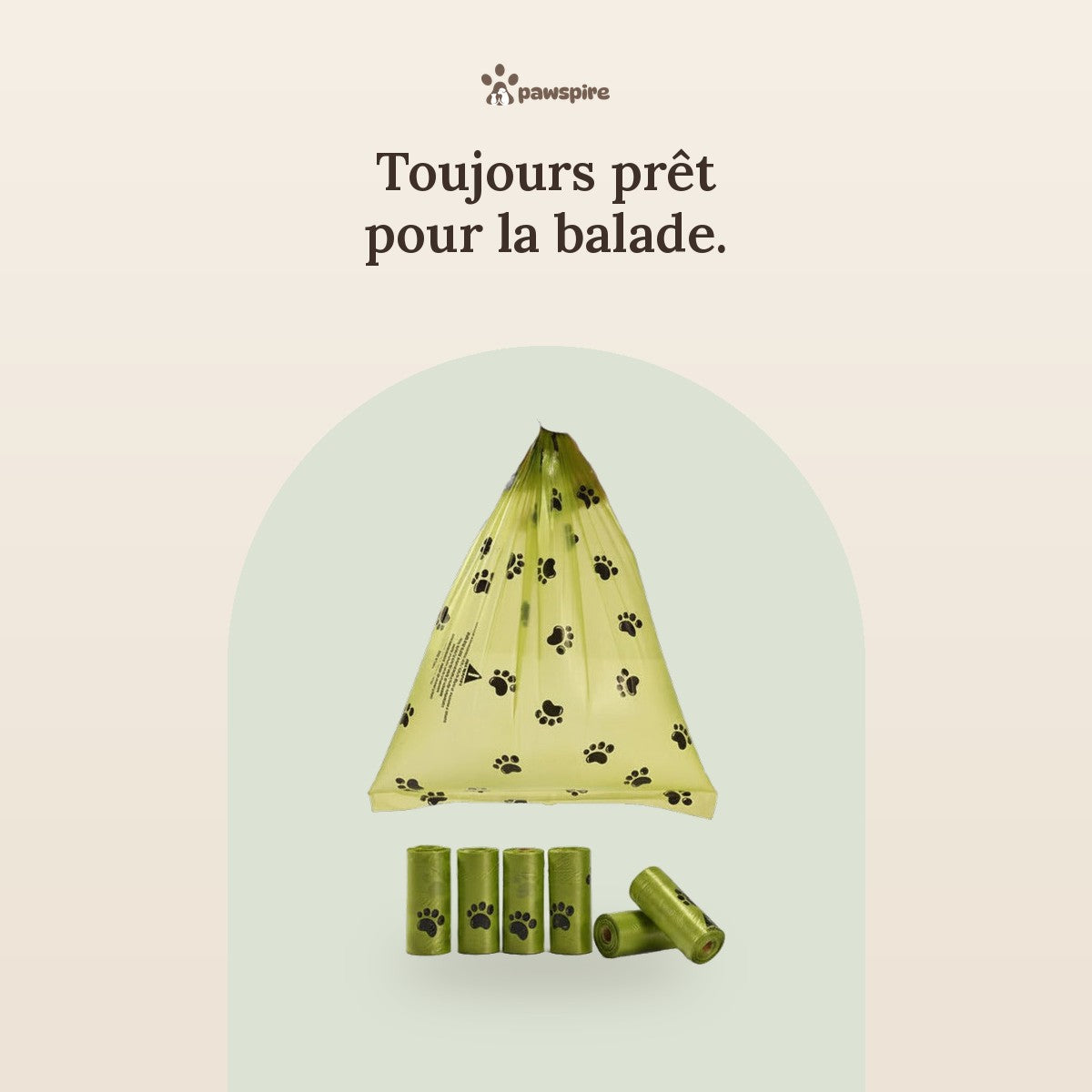 Sacs à déjections biodégradables Pawspire – Toujours prêt pour la balade.