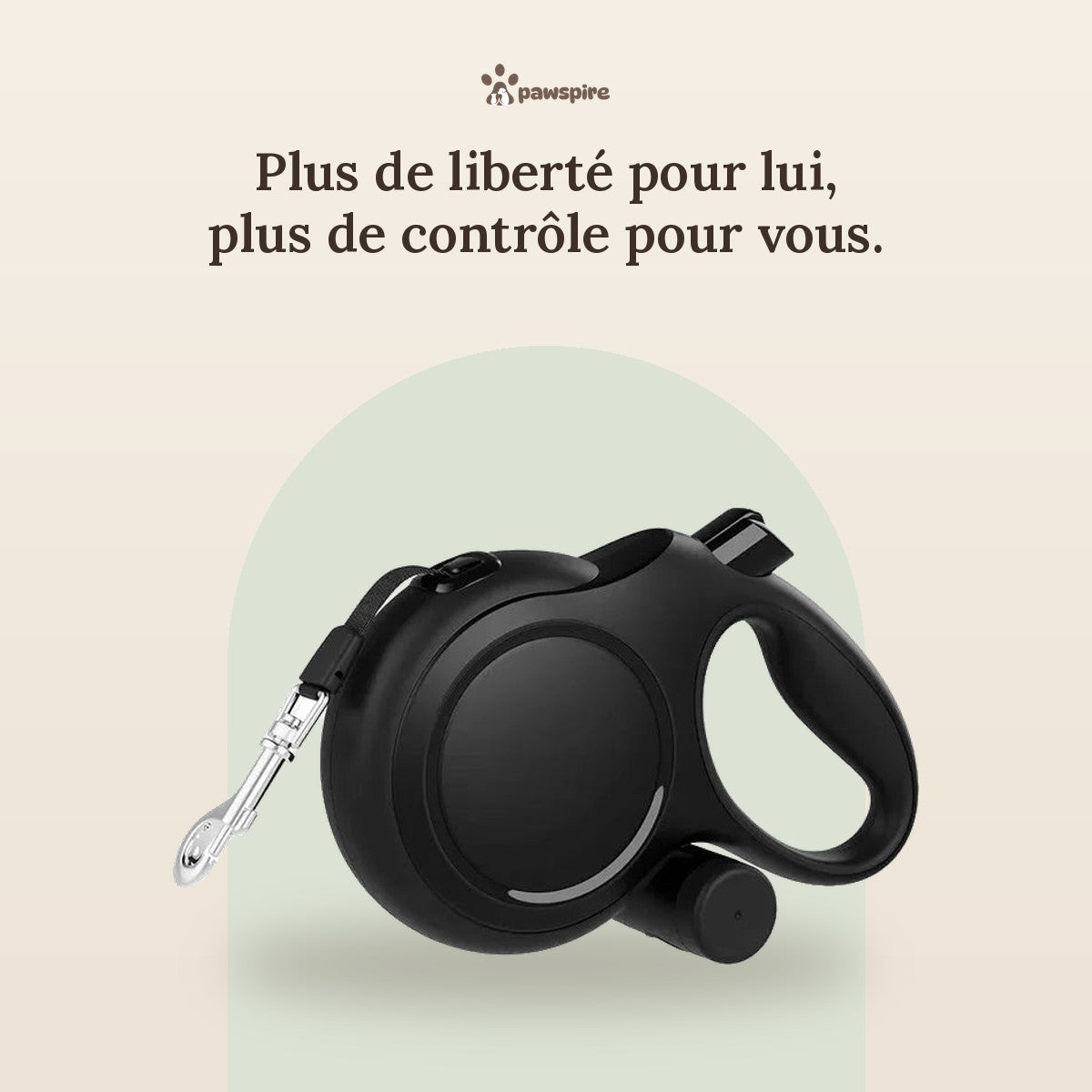 Laisse rétractable Pawspire – Plus de liberté pour lui, plus de contrôle pour vous.
